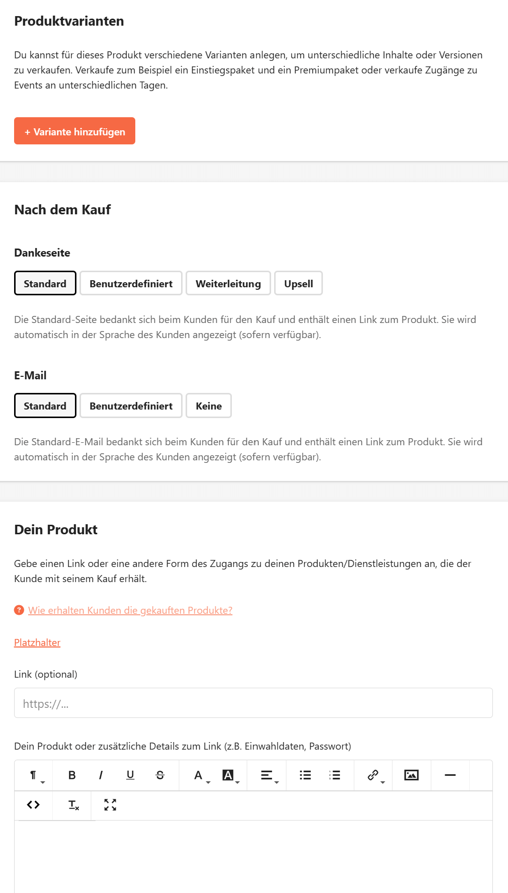 Tentary_Produkt anlegen_Zahlung
